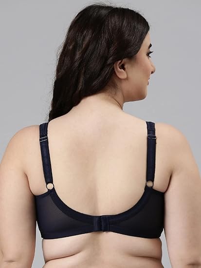 Enamor Women's Everyday Fashion Bra – Full Support, Non-Padded, Wirefree, Full Coverage, Mesh Panels, Super Lift & Jiggle Control